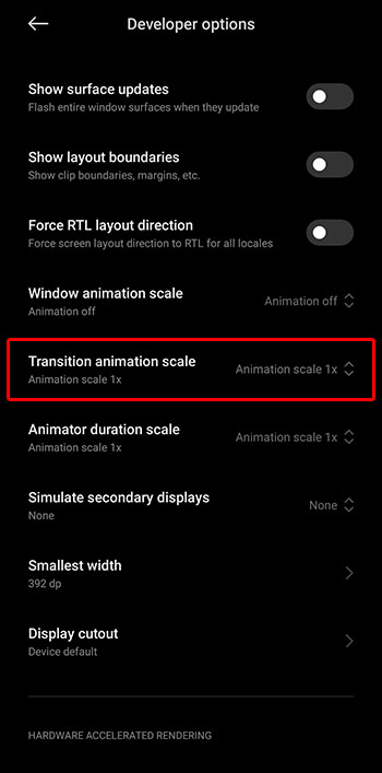 خاموش کردن انیمیشنها در MIUI