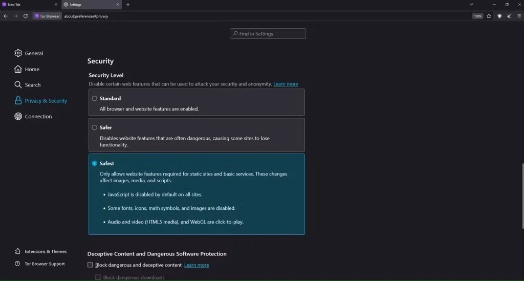 تنظیم Tor برای حداکثر امنیت
